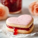 Filled Heart-Shaped Strawberry Shortbread Cookies Recipe