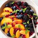Summer Peach Fruit Salad with Honey Lime Basil Recipe