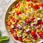 Fresh Corn Salad with Cherry Tomatoes, Feta, and Basil Recipe