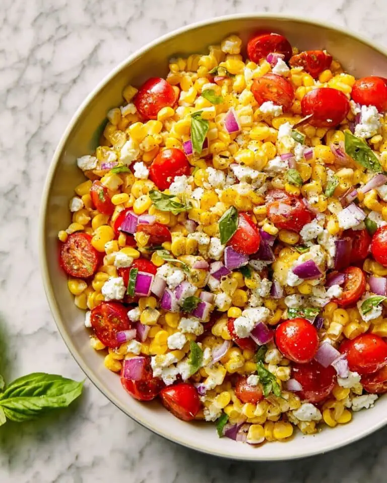 Fresh Corn Salad with Cherry Tomatoes, Feta, and Basil Recipe