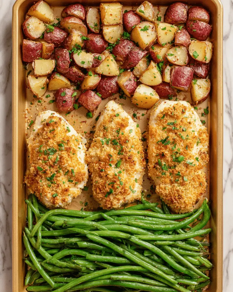 Parmesan Crusted Chicken Sheet Pan Dinner Recipe