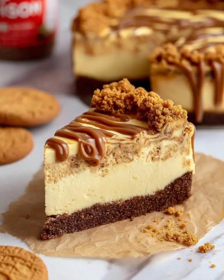 Biscoff Cheesecake with Creamy Biscoff Spread and Biscuit Topping Recipe