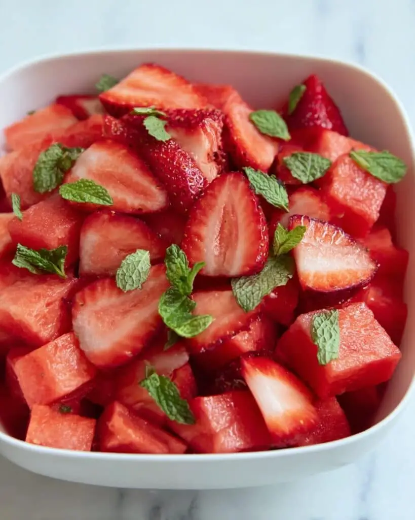 Strawberry Watermelon Salad with Honey Lime Vinaigrette Recipe