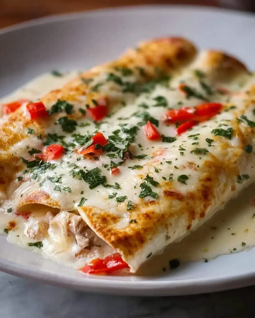 Chicken Enchiladas with Sour Cream White Sauce Recipe