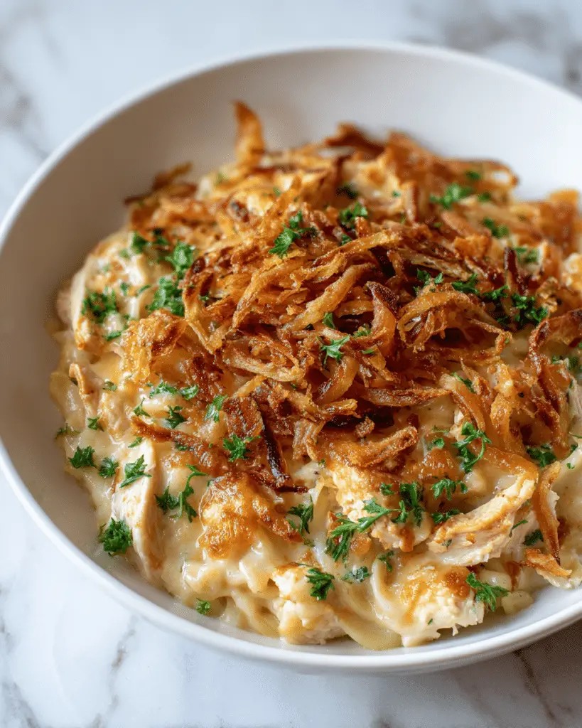 Easy French Onion Chicken Orzo Casserole Recipe