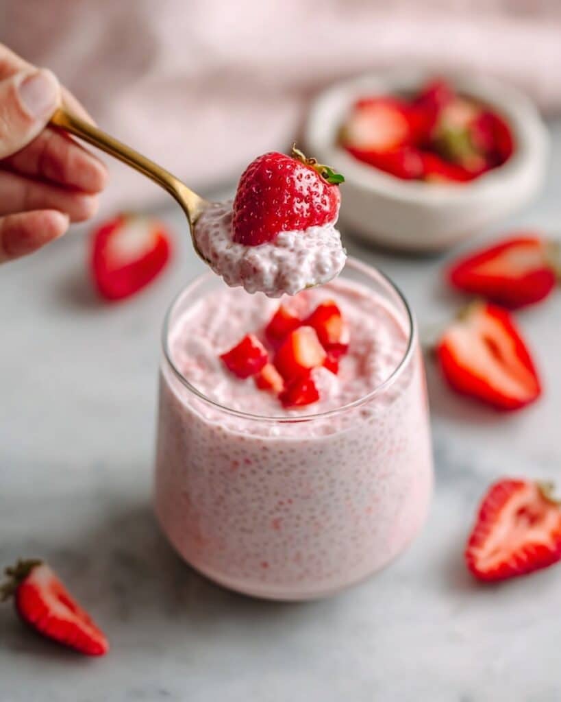 Homemade Strawberry Cheesecake Chia Seed Pudding Recipe
