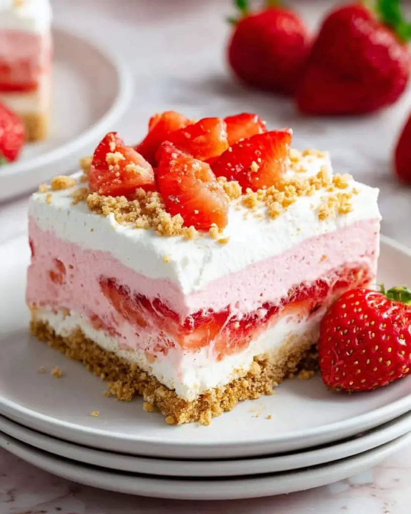 No-Bake Strawberry Lasagna That Slices Cleanly Every Time Recipe
