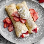 Strawberry Crepes with Cream Cheese Filling and Whipped Cream Recipe
