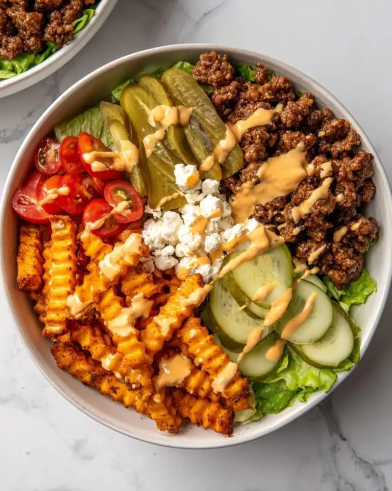 Loaded Burger Bowls with Butternut Squash Zig Zags and Homemade Burger Sauce Recipe