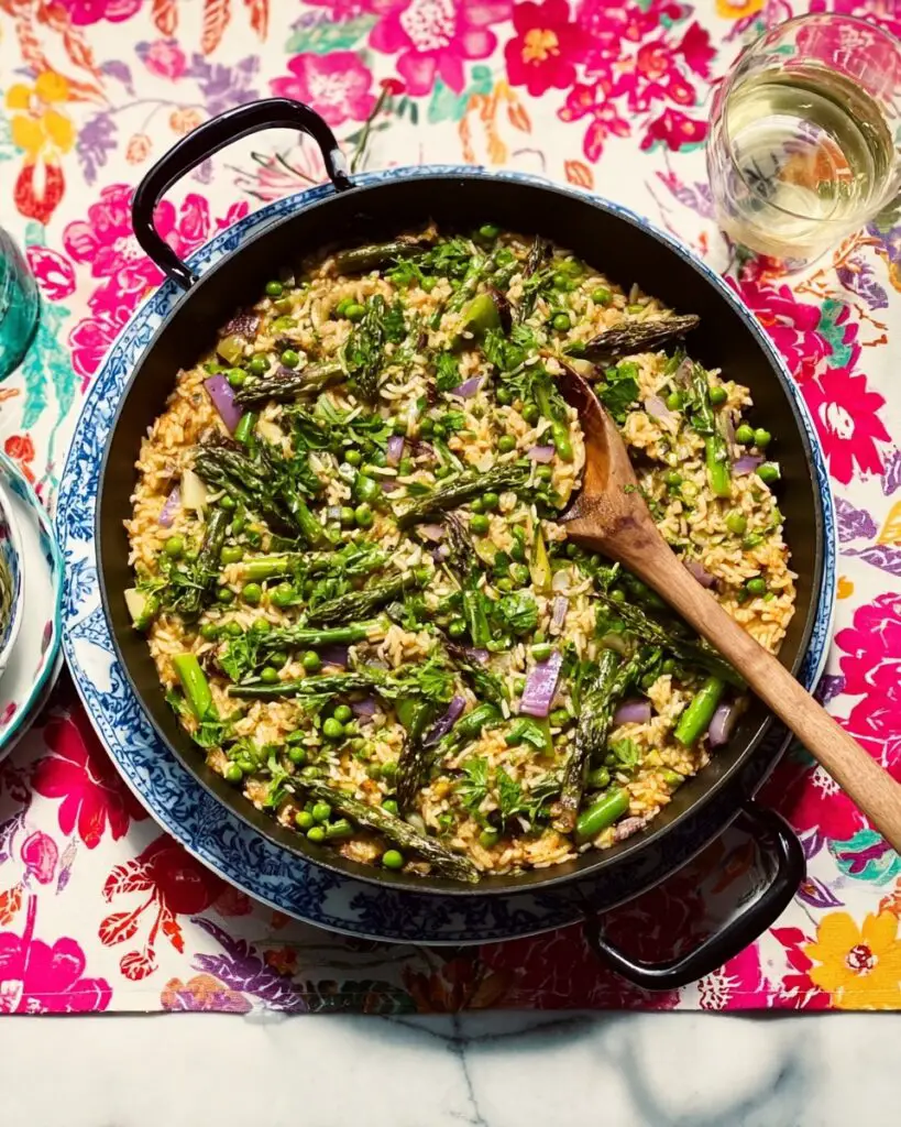 Spring Vegetable Paella Recipe