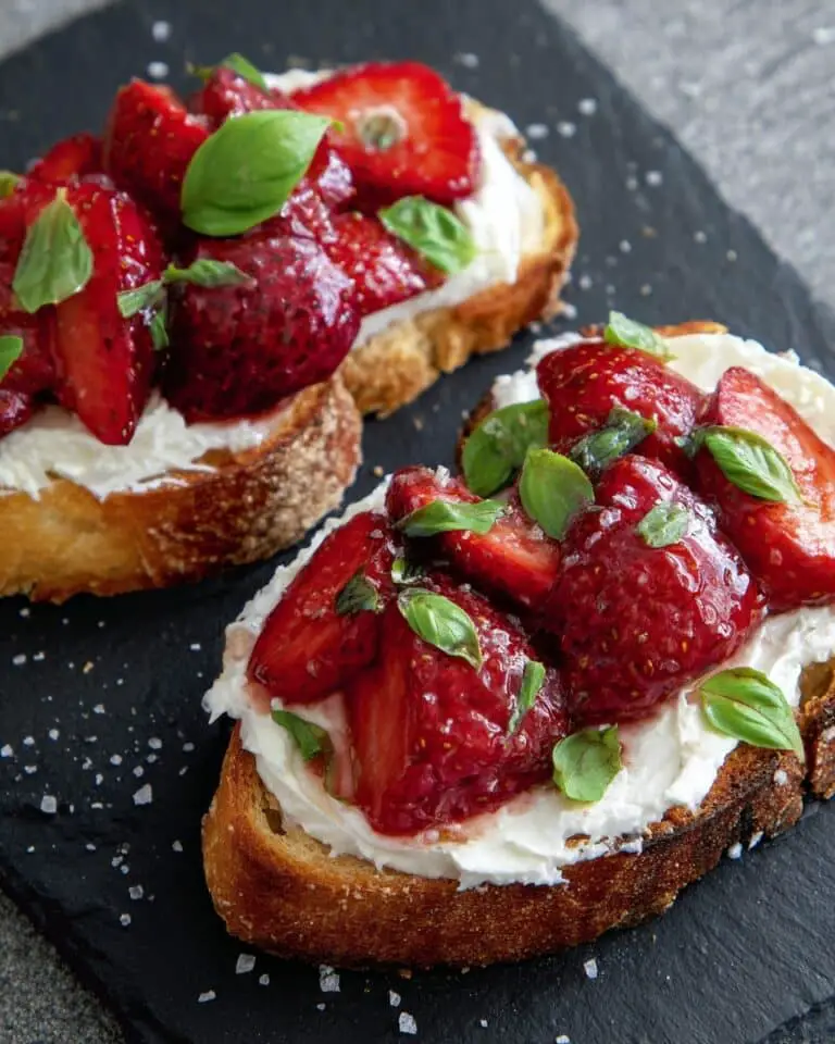 Balsamic Roasted Strawberries with Whipped Feta on Toast Recipe