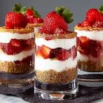 No Bake Strawberry Cheesecake Cups / Strawberry Ricotta Dessert Recipe