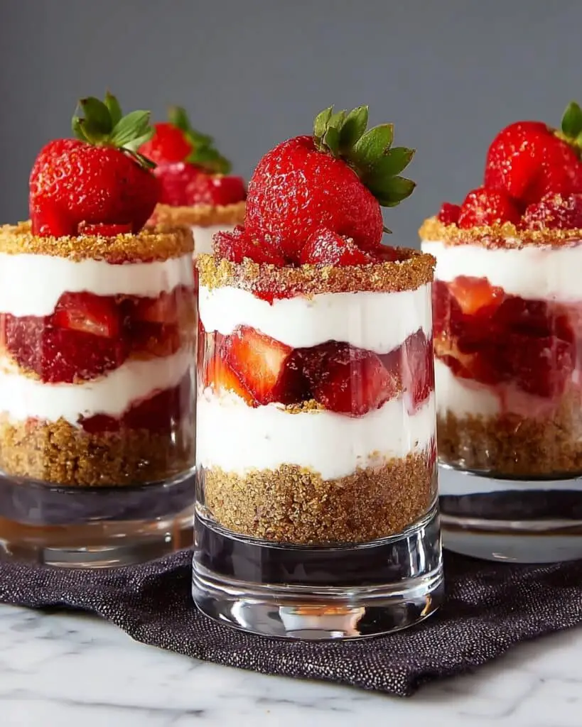 No Bake Strawberry Cheesecake Cups / Strawberry Ricotta Dessert Recipe