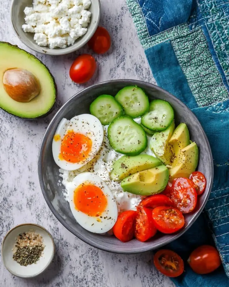 Creamy Cottage Cheese Bowl with Fresh Veggies and Seasoning Recipe