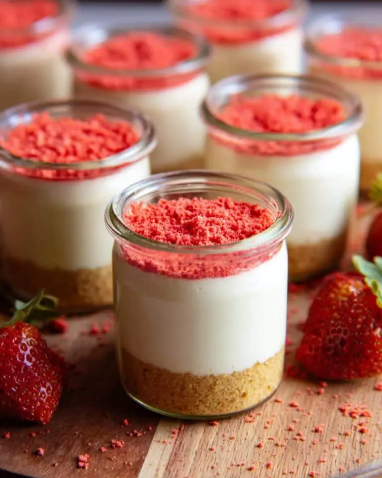 No Bake Strawberry Crunch Cheesecake Jars Recipe