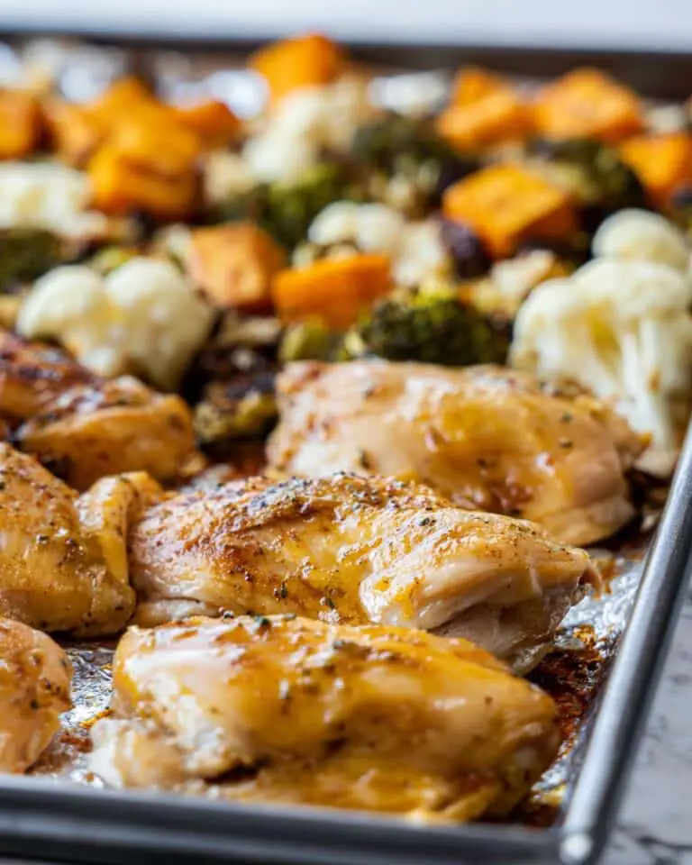 Sheet Pan Buffalo Chicken and Ranch Veggies Recipe