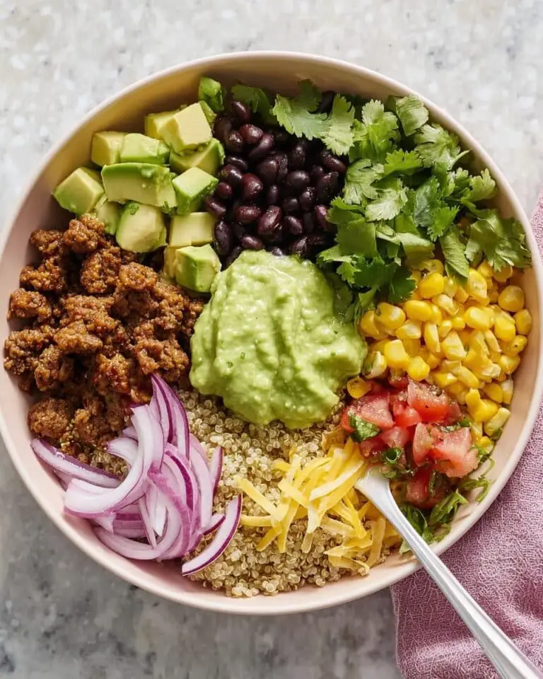 Quinoa Burrito Bowls with Black Beans, Chicken Taco Meat, and Fresh Toppings Recipe