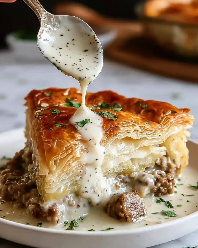Easy Sausage Gravy Puff Pie Recipe