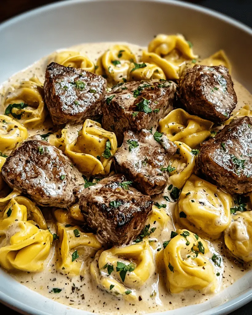 Cracked Garlic Steak Tortellini in Creamhouse Sauce Bliss Recipe