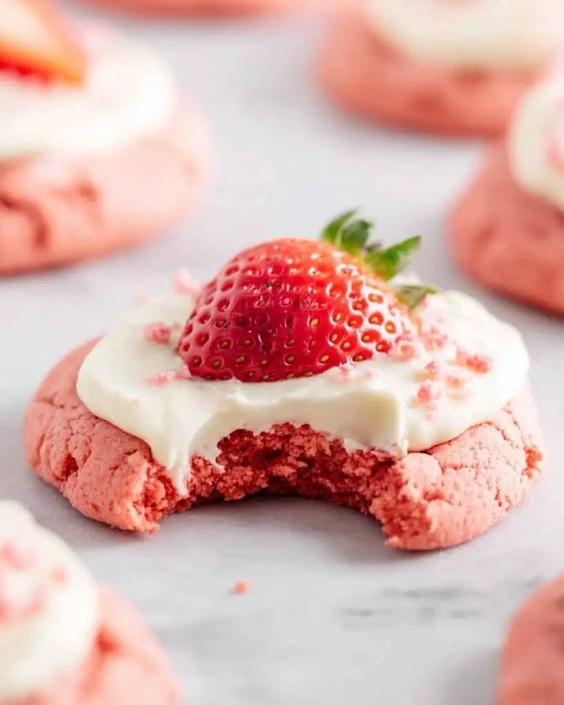 Strawberry Cookies with Cream Cheese Frosting Recipe