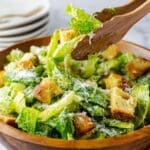 Classic Caesar Salad with Homemade Croutons and Dressing Recipe