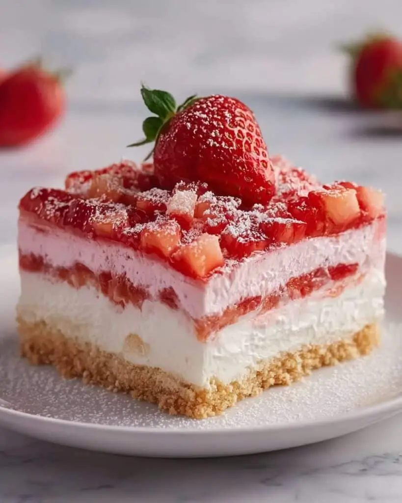 No Bake Strawberry Cheesecake Lasagna Recipe