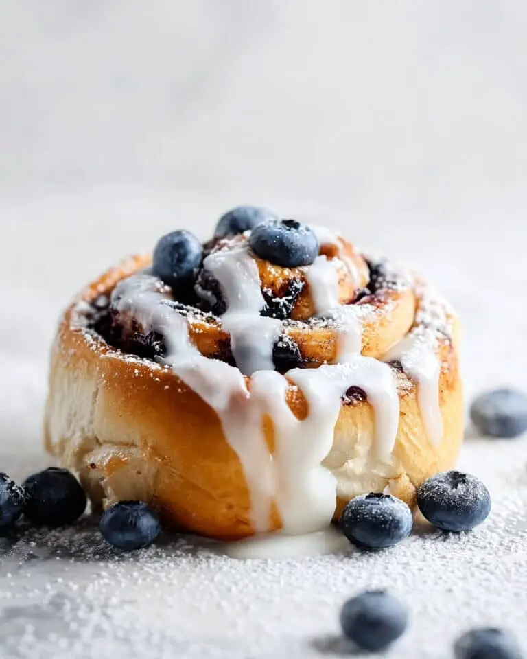 Blueberry Cinnamon Rolls with Cream Cheese Frosting Recipe