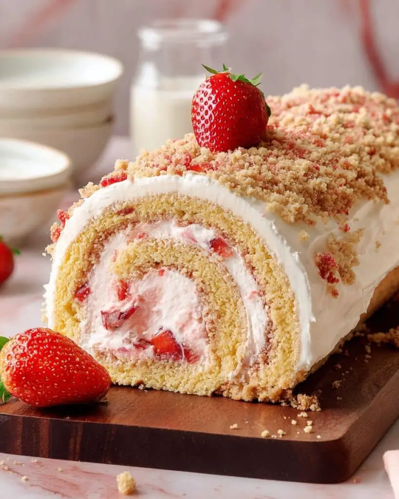 Strawberry Shortcake Swiss Roll Recipe