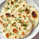 Soft Garlic & Butter Naan Recipe
