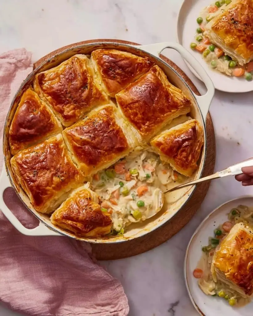 Skillet Chicken Pot Pie With Puff Pastry Recipe