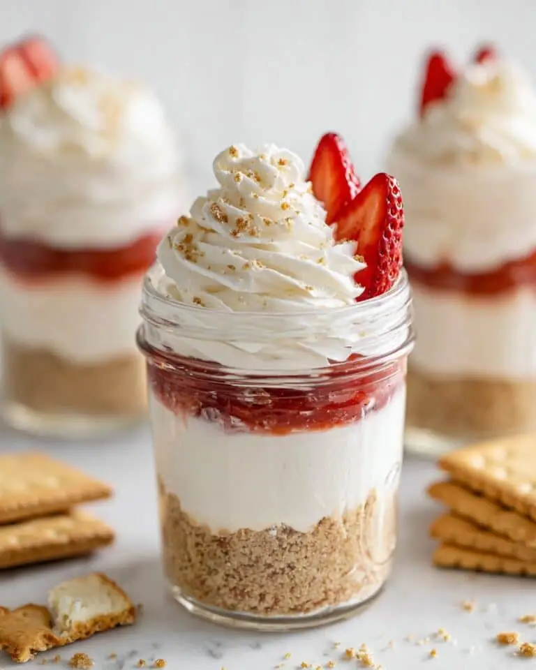 No Bake Strawberry Cheesecake in a Jar Recipe