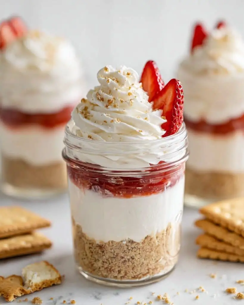 No Bake Strawberry Cheesecake in a Jar Recipe
