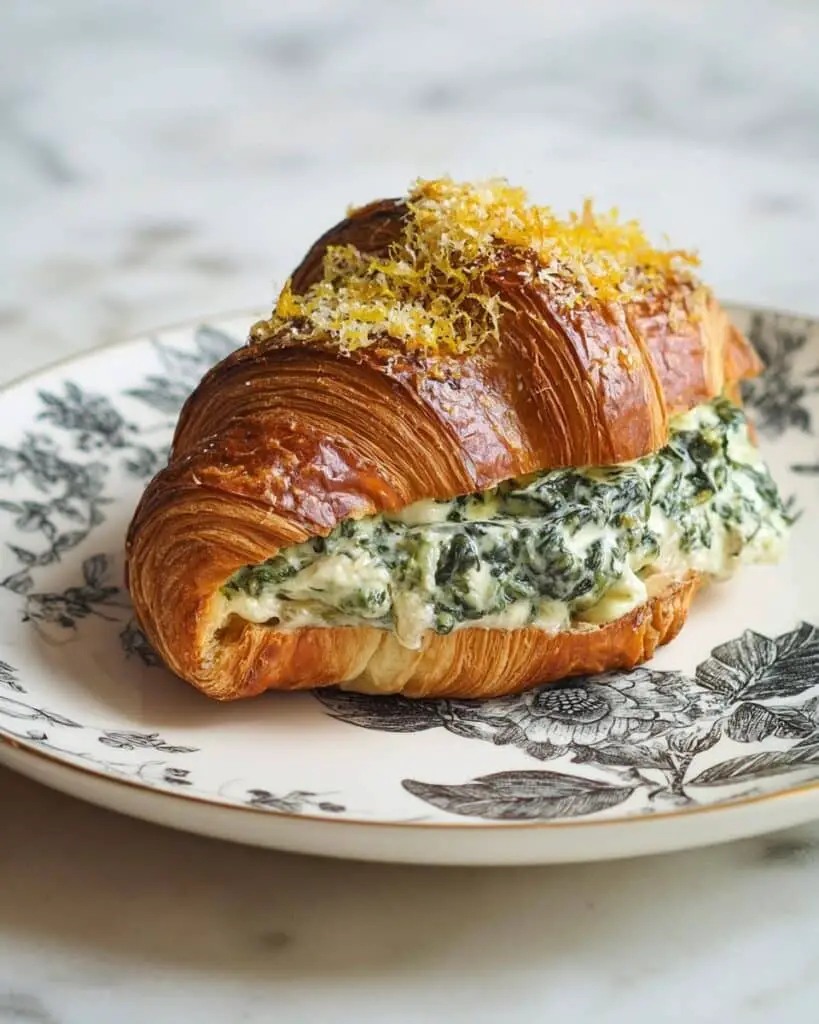 Ricotta Spinach Stuffed Croissants Recipe