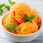 No Churn Creamy Peach Sorbet Recipe