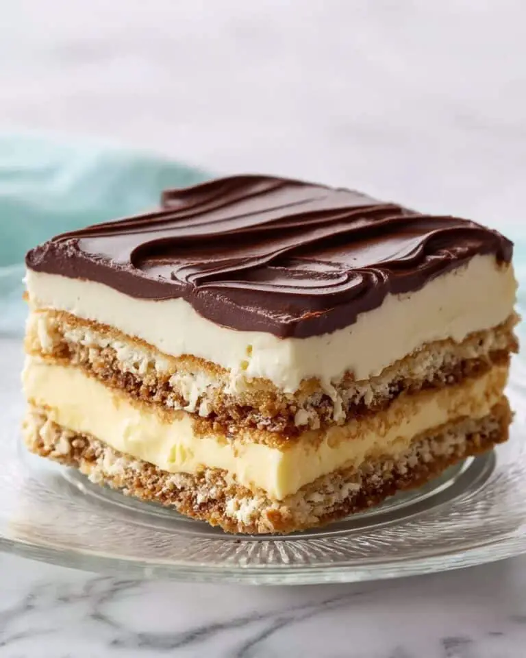 No-Bake Éclair Cake with Graham Crackers and Vanilla Pudding Recipe