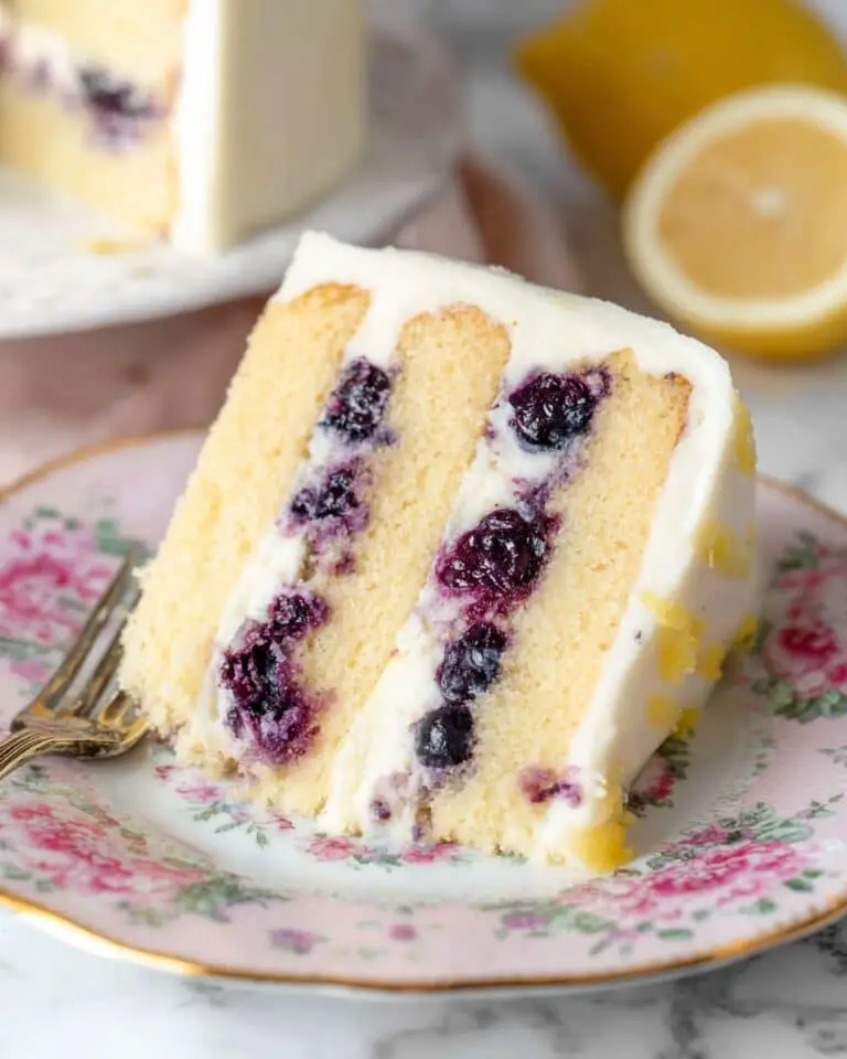 Lemon Blueberry Cake with Cream Cheese Frosting Recipe