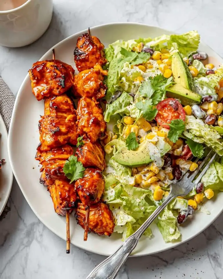 BBQ Chicken Skewer Salad Recipe