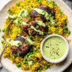 Peruvian Chicken and Rice with Green Sauce Recipe