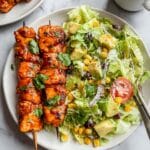 BBQ Chicken Skewer Salad with Herby Ranch Dressing Recipe