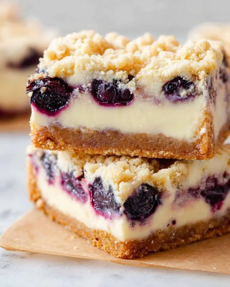 Easy Blueberry Lemon Cheesecake Bars Recipe