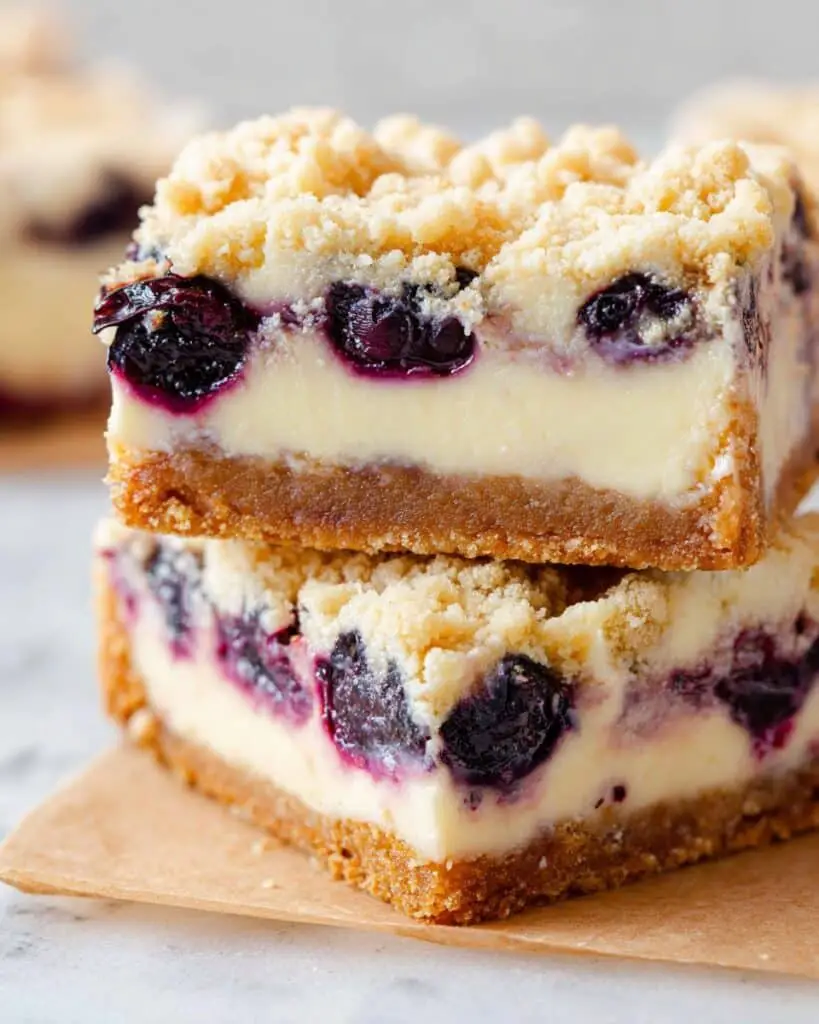 Easy Blueberry Lemon Cheesecake Bars Recipe