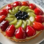 Fresh Fruit Flan with Cream Cheese Filling and Fruit Topping Recipe