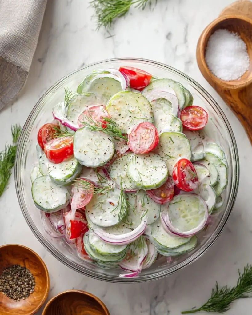 Creamy Cucumber Tomato Salad Recipe