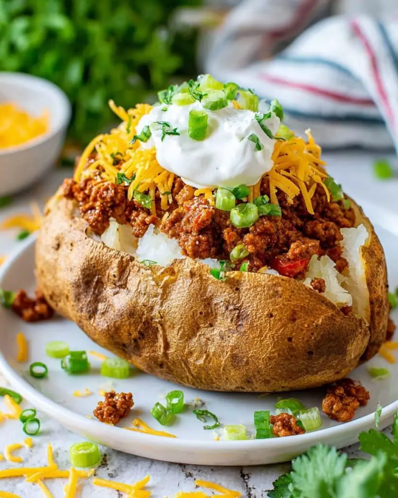 Taco Stuffed Baked Potatoes Recipe