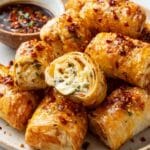 Oven Fried Feta Rolls with Chili Honey Recipe