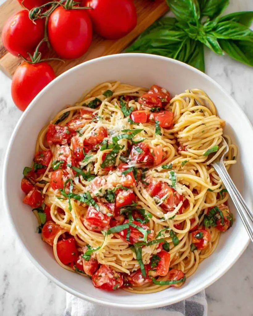 Linguine with Tomatoes, Basil, and Brie Recipe