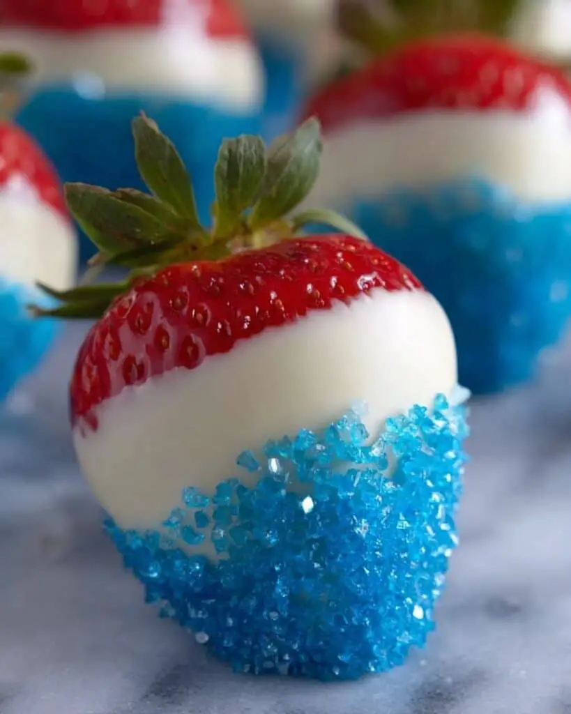Red, White, and Blue Strawberries for the 4th of July Recipe