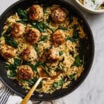 Lemon-Dill Turkey Meatballs with Orzo and Greens Recipe