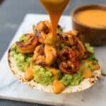 Chili Lime Shrimp Tostadas with Smoky Chipotle Mayo Recipe