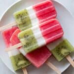 Watermelon and Kiwi Yogurt Popsicles Recipe